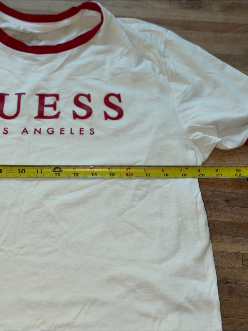 GUESS White & Red Logo Ringer Tee - Picture 5 of 6